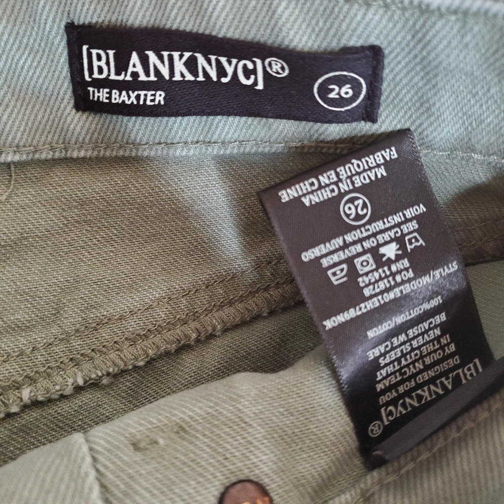Blank nyc the baxter ribcage straight leg green size 26 - Picture 5 of 5